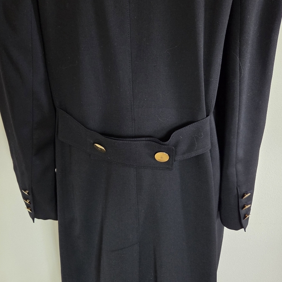 Vintage Louis Feraud Double-Breasted Wool Coat Midnight Blue Size 12 - Picture 13 of 15
